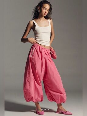 Anthropologie Maeve Bubble Pants in Bubblegum